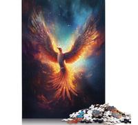 1000 Pieces Puzzles for Adults Rising Phoenix Bird Flames Creative Square Jigsaw Puzzles for Adults, Wooden Puzzles Home Decoration Jigsaw Puzzles 1000pcs (75x50cm)