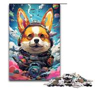 1000 Pieces Puzzles for Adults Robot Corgi by of Thick Coloured Cloud Decompressing Intellectual Educational Toy Gifts Ideas 75x50cm