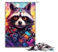 1000 Pieces Puzzles for Adults Robot Raccoon by of Thick Coloured Clour Decompressing Intellectual Educational Toy Gifts Ideas 75x50cm