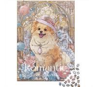 1000 Pieces Puzzles for Adults Romantic Pomeranian Art Print Jigsaw Puzzle Hands-on Game Home Decoration Unique Gifts for Birthday And Christmas 70x50cm/1000pcs
