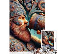 1000 Pieces Puzzles for Adults Royal Fractals Viking Kin Fun Family Connection Activity Memorable Christmas Giftsing Option (38x52cm)
