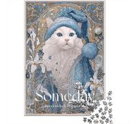 1000 Pieces Puzzles for Adults Royal Winter Cat Art Print Jigsaw Puzzle Hands-on Game Home Decoration Unique Gifts for Birthday And Christmas 70x50cm/1000pcs