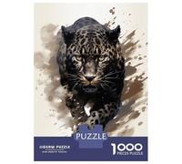 1000 Pieces Puzzles for Adults Running Dark Leopard Adult Puzzles Brain Teaser Game Enhance Memory Unique Gifts for Birthday And Christmas 70x50cm/1000pcs