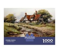 1000 Pieces Puzzles for Adults Rustic Cottage Reflections Jigsaws for Adults Relax Games Enhance Memory Unique Gifts for Birthday And Christmas 38x26cm/1000pcs