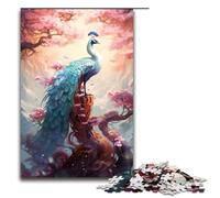 1000 Pieces Puzzles for Adults Sakura And Peacock Decompressing Intellectual Educational Toy Gifts Ideas 75x50cm