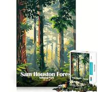 1000 Pieces Puzzles for Adults Sam Houston Forest National Park Smooth Joint Fun Brain Skill Play Casual Game Time Birthday Fun Play (38x26cm)