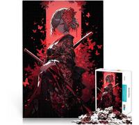 1000 Pieces Puzzles for Adults samurai girl in red Lernspiel-Herausforderungsspielzeug Geburtstagsgeschenk75x50cm