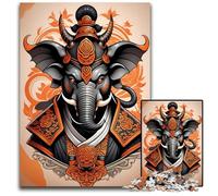 1000 Pieces Puzzles for Adults Samurai Mask Elephant Impossible Jigsaw Puzzles for Adults Perfect for Teenagers Family Bonding Brain Teaser DIY Home Decor Gift 1000 PCS(38x26cm)