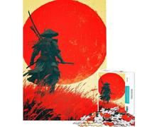 1000 Pieces Puzzles for Adults Samurai Warrior with Rising Sun Jigsaw for Adults Toy Wall Decor But Fun And Humorous Birthday And Unique Gifts (Size 50x75cm)