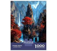 1000 Pieces Puzzles for Adults Sanctuary of The Crimson Falls Jigsaw Puzzle Family Games Difficult Hard Unique Gifts for Birthday And Christmas 52x38cm/1000pcs