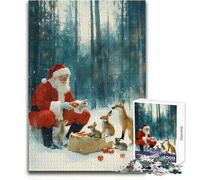 1000 Pieces Puzzles for Adults Santa Claus Feeding Animals Chirstmas A Work of Art Gift For Birthdays for And 14 Years And over (size 38x26cm)