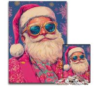 1000 Pieces Puzzles for Adults Santa Claus with Glasses Puzzle Learning Educational Toys,is Ideal As Gifts for The Whole Family for Ages 14+ 50X75CM