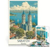 1000 Pieces Puzzles for Adults Saratov, Russia, Brain Teaser Game, Interesting Stress Reduction, Great Gift for Gaming 38x26cm