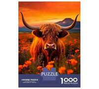 1000 Pieces Puzzles for Adults Scottish Highland Cows Jigsaw Puzzle Hands-on Game Home Decoration Unique Gifts for Birthday And Christmas 52x38cm/1000pcs