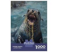 1000 Pieces Puzzles for Adults Seal Eating Spaghetti Teenager Puzzles Brain Teaser Game Home Decoration for Is Ideal As A Gift 70x50cm/1000pcs