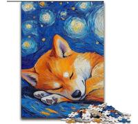1000 Pieces Puzzles for Adults Shiba Inu Night Sky Made of Wood, Perfect Christmas & New Year Gift, 50x75cm for Family Interactive Game