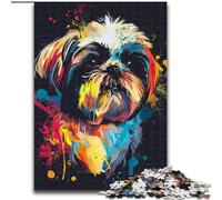 1000 Pieces Puzzles for Adults Shih Tzu Neon Puzzle Perfect for Family Fun on Christmas, Thanksgiving, Birthdays & Easter (size : 50x75cm)