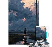 1000 Pieces Puzzles for Adults Silhouette Under Dramatic Sky Challenging To Complete Stress Reliever Educational Games for Age 14+ Game (50x75cm)
