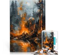 1000 Pieces Puzzles for Adults Skeleton by the Fire Brain intelligence challenge addictive toys Enhance love between couples 26x38cm