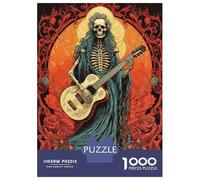 1000 Pieces Puzzles for Adults Skeleton Playing Guitar Jigsaw Puzzle Family Games Difficult Hard Unique Gifts for Birthday And Christmas 52x38cm/1000pcs