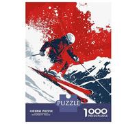 1000 Pieces Puzzles for Adults Ski Skiing Adult Jigsaw Puzzle Anti-Stress Toys Birthday Present Difficult And Challenge 38x26cm/1000pcs