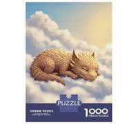 1000 Pieces Puzzles for Adults Sleeping Dragon Cub on Clouds Puzzles for Adults Hands-on Game But Fun And Humorous Parent-child Interaction 38x26cm/1000pcs