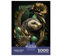 1000 Pieces Puzzles for Adults Sloth Abstract Floral Puzzle for Adults Toy Wall Decor Analysis And Logic Unique Gifts for Birthday And Christmas 70x50cm/1000pcs
