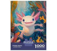 1000 Pieces Puzzles for Adults Smiling Axolotl Adult Puzzles Brain Teaser Game Enhance Memory Unique Gifts for Birthday And Christmas 70x50cm/1000pcs