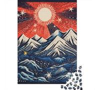 1000 Pieces Puzzles for Adults Snow-Capped Peaks Under Starry Sky Jigsaw Puzzle Family Games Difficult Hard Unique Gifts for Birthday And Christmas 38x26cm/1000pcs