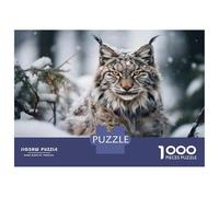 1000 Pieces Puzzles for Adults Snowy Lynx in Winter Forest Puzzle for Adults Toy Wall Decor Analysis And Logic Unique Gifts for Birthday And Christmas 38x26cm/1000pcs
