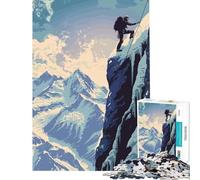 1000 Pieces Puzzles for Adults Snowy Mountain Climbing Brain Intelligence Challenge Addictive Toys Relax Games Learning Educational Birthday Gifts (Size 38x52cm)