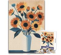 1000 Pieces Puzzles for Adults So Many Sunflowers Enjoy Cozy Calm Downtime Hours Clean Cut Durable Play Craft Toy Size 38x26cm