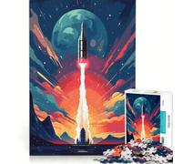 1000 Pieces Puzzles for Adults Space Rocket Blast Off, Brain Teaser Game, Interesting Stress Reduction, Great Gift for Gaming 38x52cm