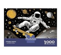 1000 Pieces Puzzles for Adults Space Skateboarding Adventure Puzzles for Adults Hands-on Game But Fun And Humorous Parent-child Interaction 52x38cm/1000pcs