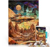 1000 Pieces Puzzles for Adults Spaceship Over Desert Planet Denksportaufgabe für Tolle Geschenke und Spielzeuge52x38cm