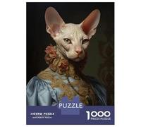 1000 Pieces Puzzles for Adults Sphynx Cat Queen Jigsaw Puzzle Hands-on Game Home Decoration Unique Gifts for Birthday And Christmas 52x38cm/1000pcs