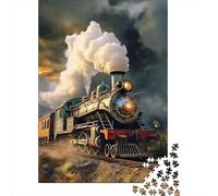 1000 Pieces Puzzles for Adults Steam Train Square Puzzle for Adults & Wooden Puzzles Home Decor 38x26cm/1000pcs