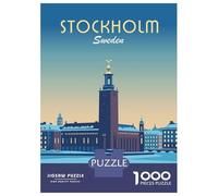 1000 Pieces Puzzles for Adults Stockholm Sweden Jigsaw Puzzle Hands-on Game Home Decoration Unique Gifts for Birthday And Christmas 52x38cm/1000pcs