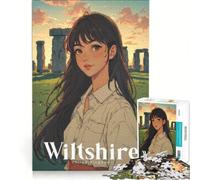 1000 Pieces Puzzles for Adults Stonehenge Sunset, Brain Teaser Game, Interesting Stress Reduction, Great Gift for Gaming 38x52cm