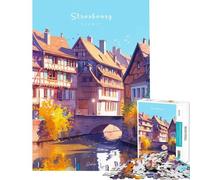 1000 Pieces Puzzles for Adults Strasbourg Canals Toy Intellectual Game Educational Games But Fun And Humorous Secret Santa Gifts (size 50x75cm)