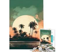 1000 Pieces Puzzles for Adults Sundown Over The Tropics Brain Intelligence Challenge Addictive Toys Fun Games Family Activities Secret Santa Gifts (Size 38x26cm)