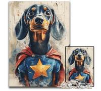 1000 Pieces Puzzles for Adults Superman Dachshund Puzzle Learning Educational Toys,is Ideal As Gifts for The Whole Family for Ages 14+ 26X38CM