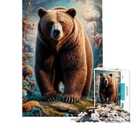 1000 Pieces Puzzles for Adults Surreal Grizzly Bear Toy Intellectual Game Educational Games But Fun And Humorous Secret Santa Gifts (size 38x26cm)