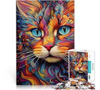 1000 Pieces Puzzles for Adults teenagers Abstract Cat Made of cardboard for age 14+ Vacation at home: killing time Challenging Game Gifts。size:26x38cm/10.24x14.96inch