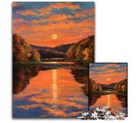 1000 Pieces Puzzles for Adults Teenagers Autumn Sunset Puzzle Fun Games, Is Ideal As A Gift for The Whole Family for for Age 14 26X38CM