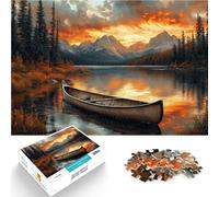 1000 Pieces Puzzles for Adults teenagers Boat Sunset Made of cardboard for age 14+ Anti-stress family game difficult challenge Gifts Ideas。size:26x38cm/10.24x14.96inch