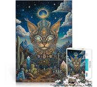 1000 Pieces Puzzles for Adults teenagers Color cat Made of cardboard for age 14+ Interesting stress reduction gifts for friends and family。size:38x52cm/14.96x20.47inch