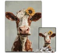 1000 Pieces Puzzles for Adults Teenagers Dairy Cow Cardboard Jigsaw Puzzles Fun Games, Is Ideal As A Gift for The Whole Family for for Age 14 26X38CM