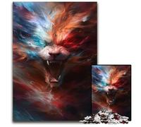 1000 Pieces Puzzles for Adults Teenagers Fantasy Wolf Wooden Jigsaw Puzzles Fun Games, Is Ideal As A Gift for The Whole Family for for Age 14 50X75CM