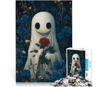 1000 Pieces Puzzles for Adults teenagers Ghost with Red Rose Made of cardboard,for and from 14 years and over Educational Game Challenge Toy Fun activities at home, birthday gifts, travel gifts,。